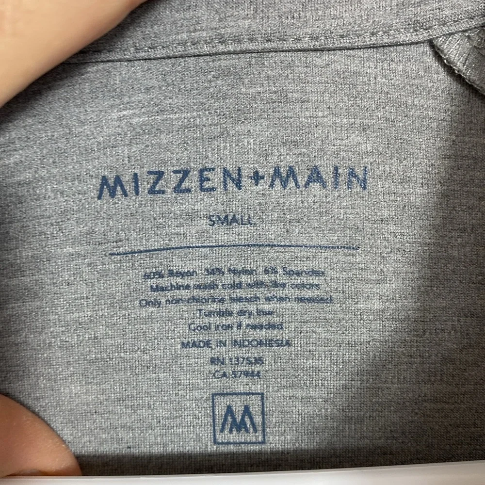 Mizzen + Main Steel Gray Heather Proflex Full Zip Jacket Mens Sz Small
